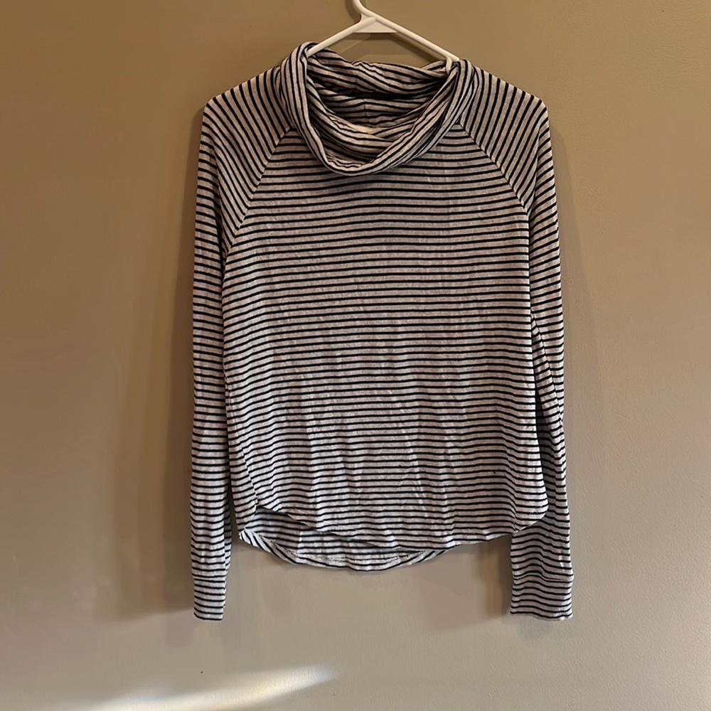 Black and white striped long sleeve shirt. Hollister S